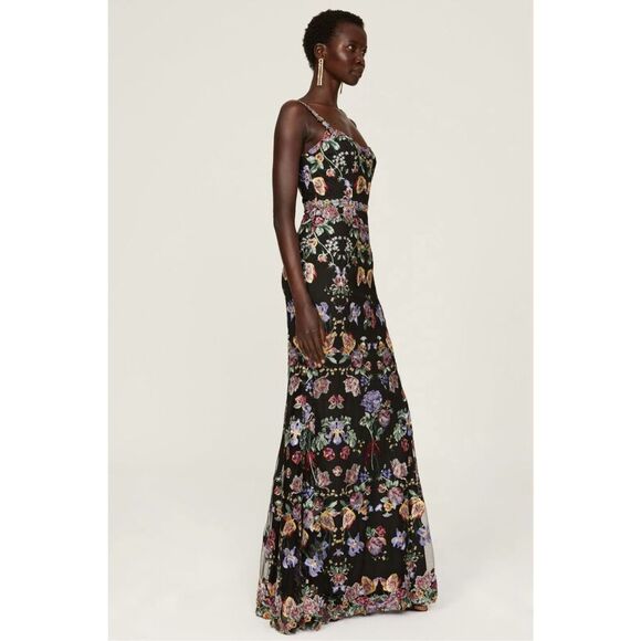 Marchesa Notte Floral Embroidered Gown 🗃️ - Picture 4 of 10